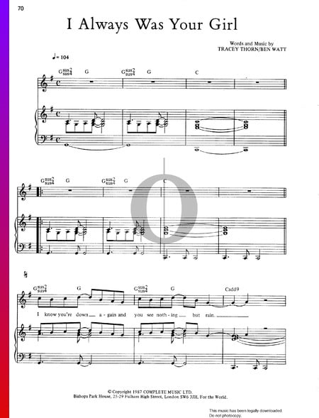 I Always Was Your Girl Musik-Noten