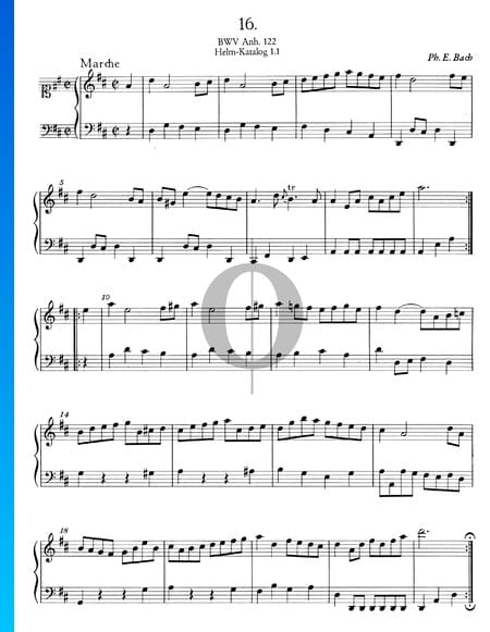 Marsch D-Dur, BWV Anh. 122 Sheet Music