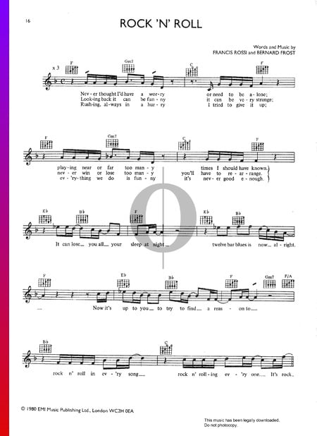 Rock 'N' Roll Sheet Music