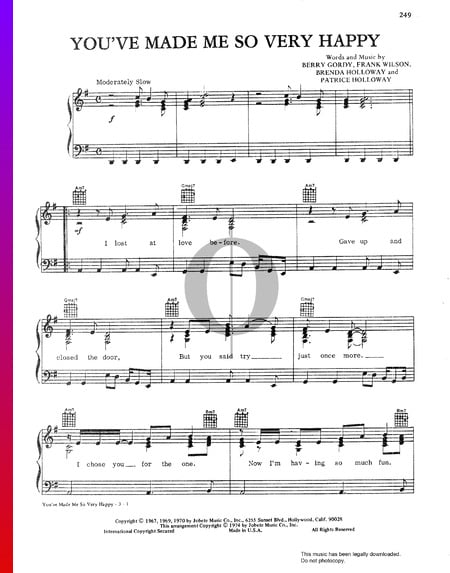 You've Made Me So Very Happy Sheet Music