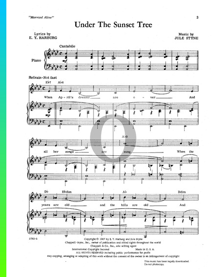 Under The Sunset Tree Sheet Music