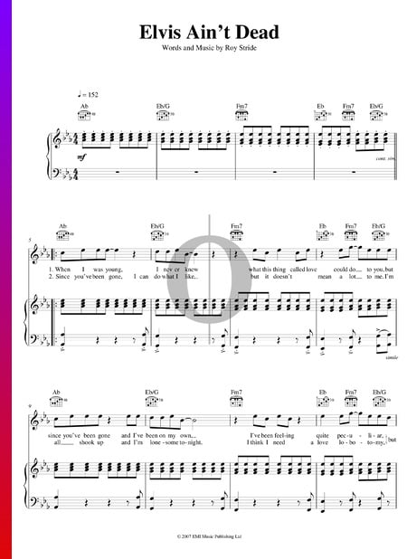 Elvis Ain't Dead Musik-Noten