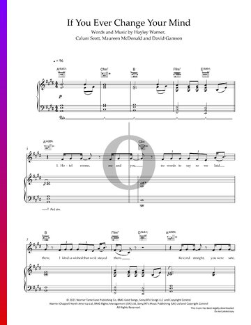 If You Ever Change Your Mind Sheet Music