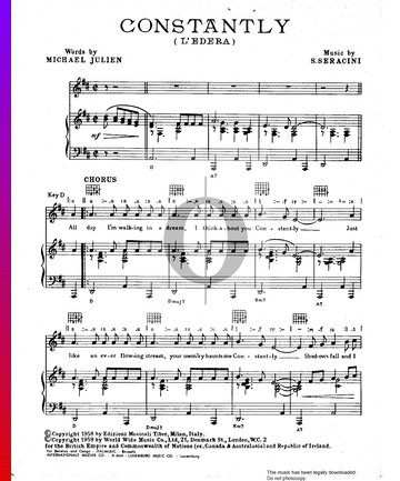 Constantly (L'Edera) Sheet Music