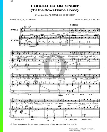 I Could Go On Singin' (Till The Cows Come Home) Sheet Music
