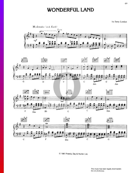 Wonderful Land Sheet Music