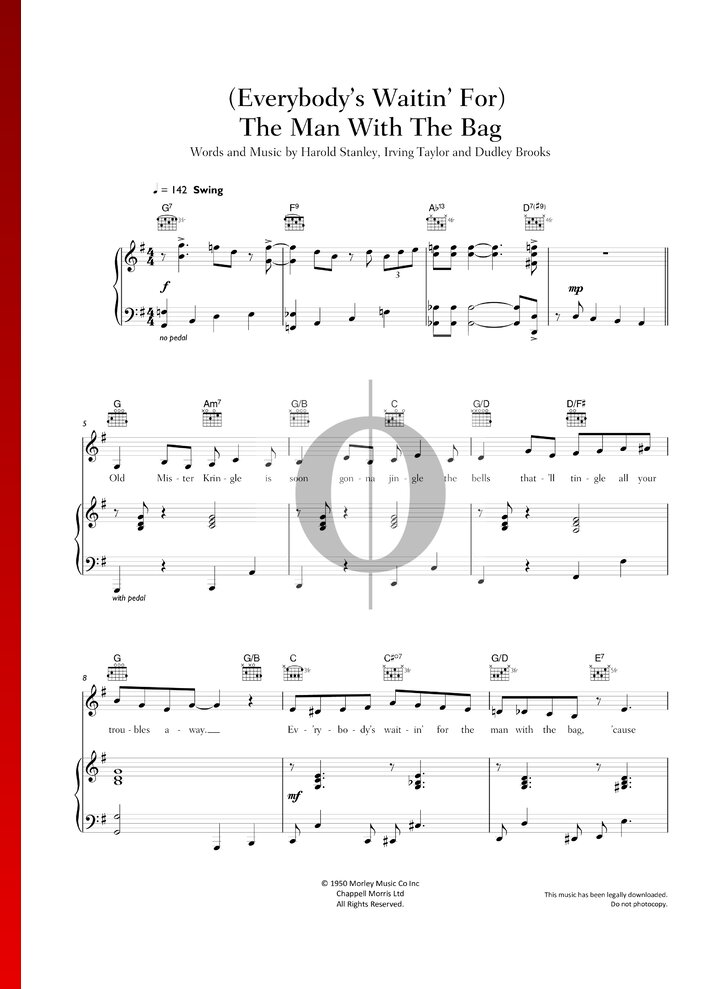 (Everybody's Waitin' For) The Man With The Bag (Kay Starr) Piano Sheet