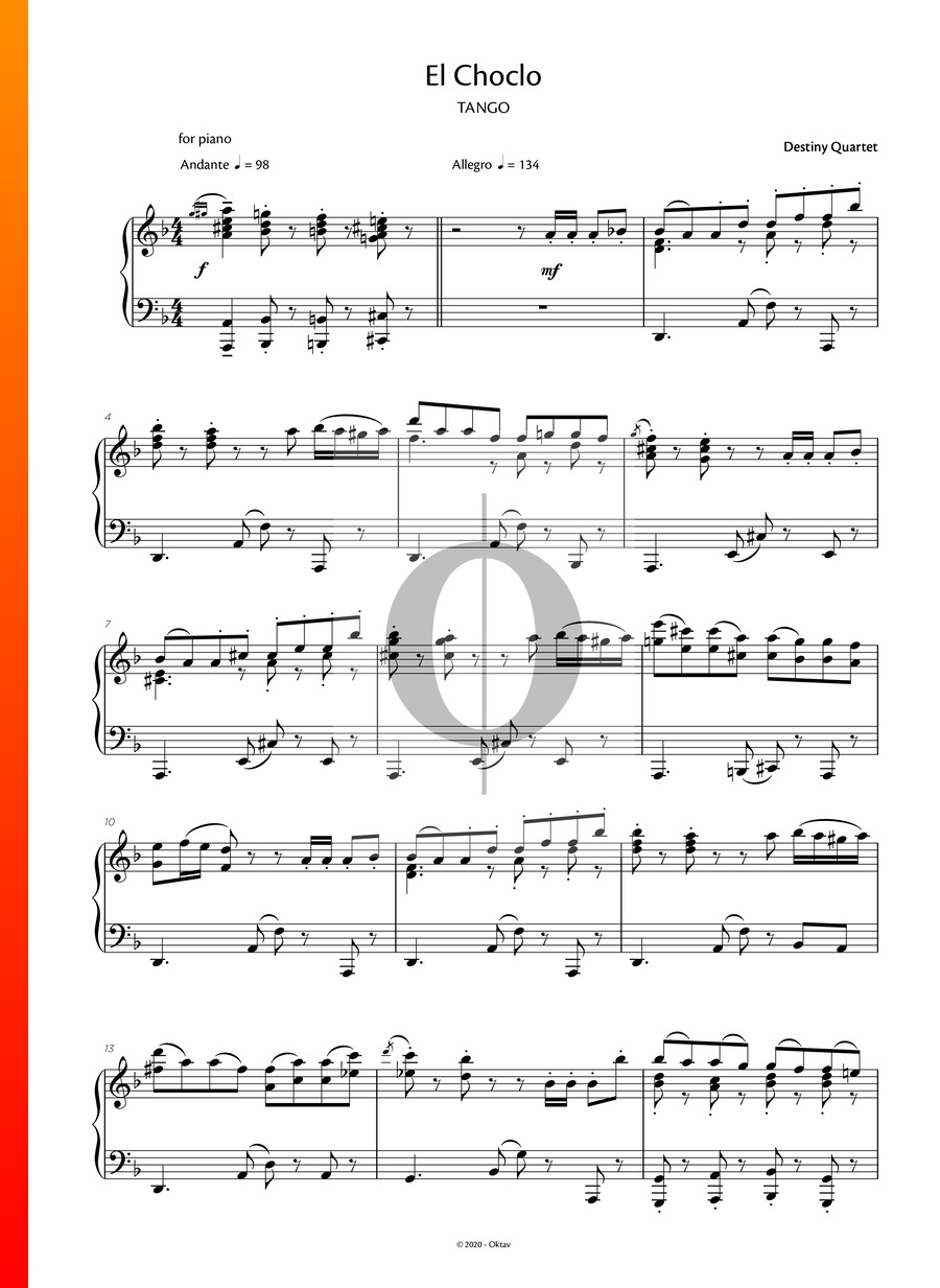 El Choclo (Ángel Villoldo) Piano Sheet Music - OKTAV