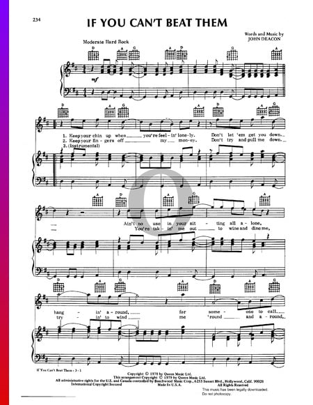 If You Can't Beat Them Sheet Music