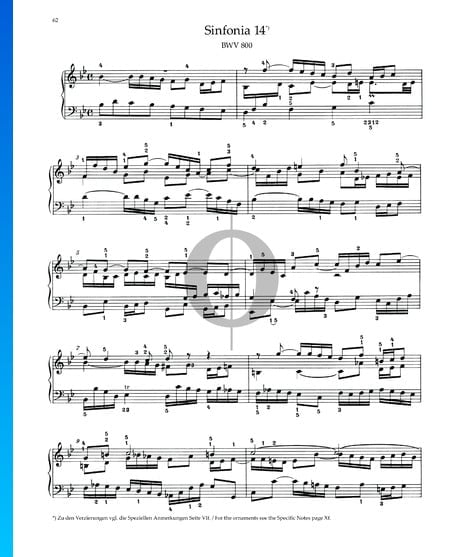 Sinfonia 14, BWV 800 Musik-Noten