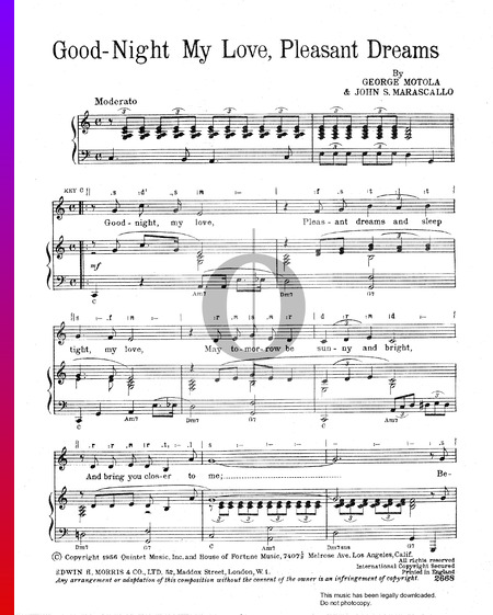 Goodnight My Love, Pleasant Dreams Musik-Noten