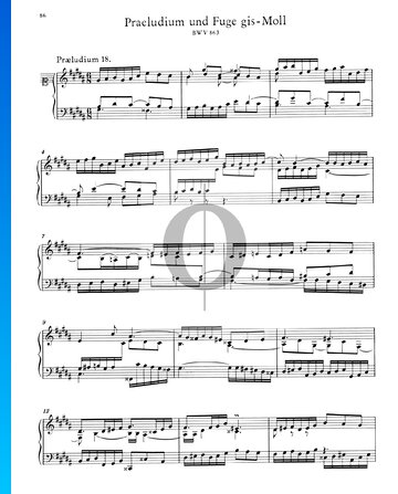 Praeludium 18 gis-Moll, BWV 863 Musik-Noten