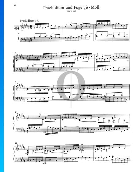 Praeludium 18 gis-Moll, BWV 863 Musik-Noten