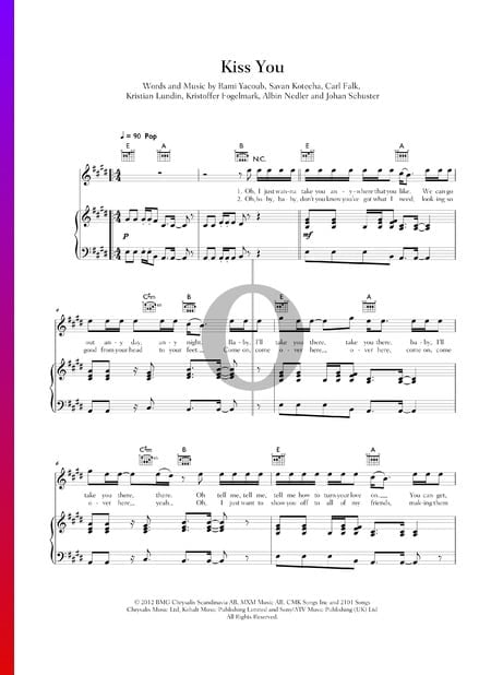 Kiss You Sheet Music