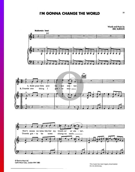 I'm Gonna Change The World Sheet Music