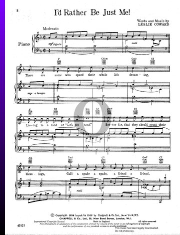 I'd Rather Be Just Me! Sheet Music