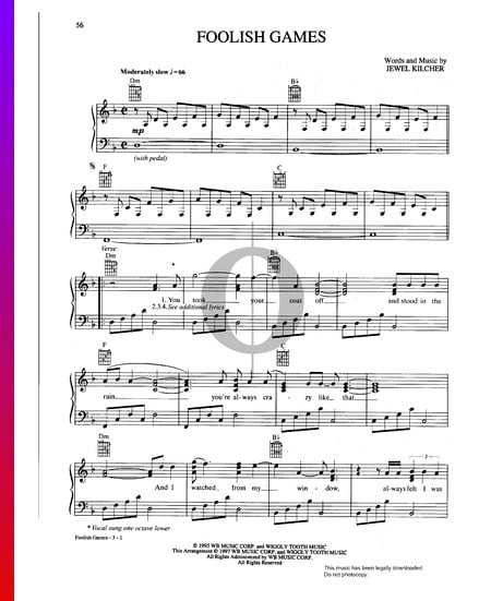 Foolish Games Musik-Noten
