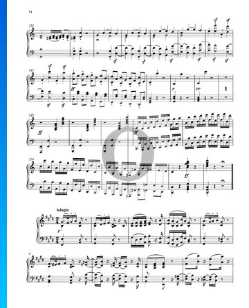 Sonata en do mayor, Op. 2 n.º 3: 2. Adagio Partitura