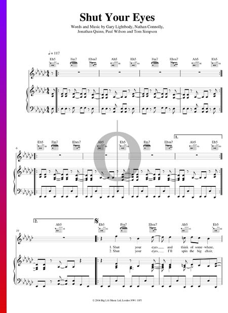Shut Your Eyes Sheet Music