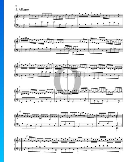 Suite Nr. 2 F-Dur, HWV 427: 2. Allegro Musik-Noten