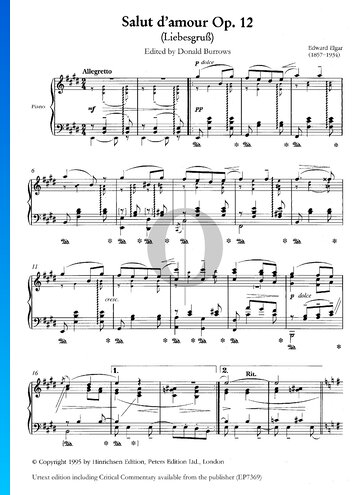 Liebesgruß (Salut d'Amour), Op. 12 Musik-Noten