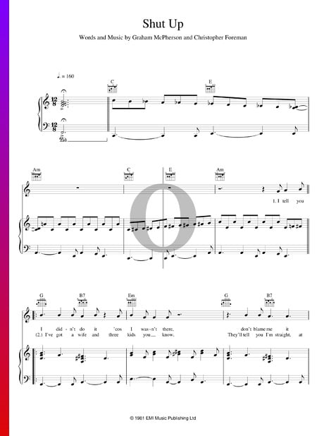 Shut Up Musik-Noten