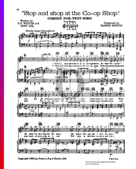Stop And Shop At The Co-Op Shop Sheet Music