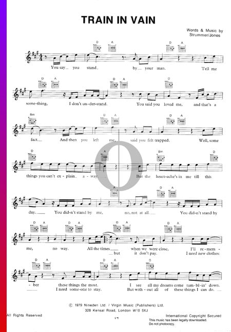 Train In Vain Musik-Noten