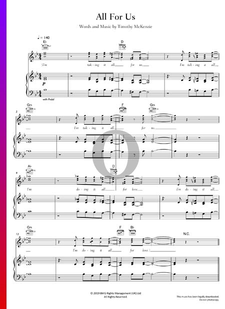 All For Us Sheet Music
