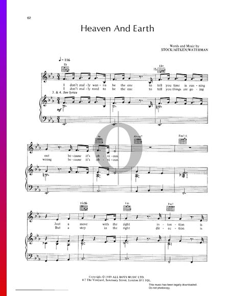 Heaven And Earth Sheet Music