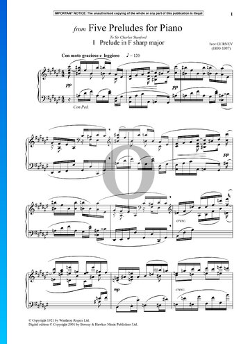 5 Preludes: No. 1 in F-sharp Major Partitura