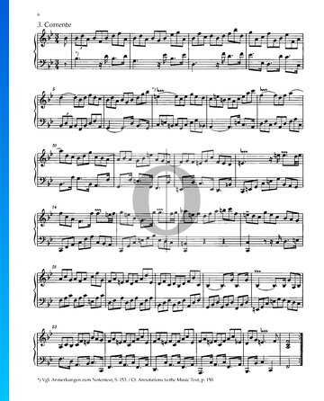 Partita 1, BWV 825: 3. Corrente Musik-Noten