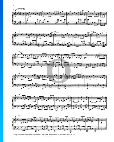 Partita 1, BWV 825: 3. Corrente Musik-Noten