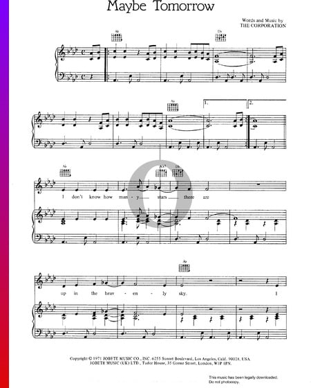 Maybe Tomorrow Sheet Music