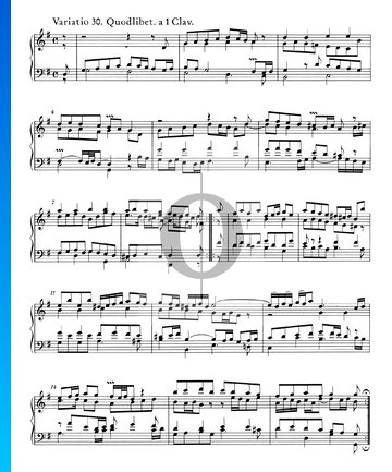 Goldberg Variationen, BWV 988: Variatio 30. Quodlibet. a 1 Clav. Musik-Noten