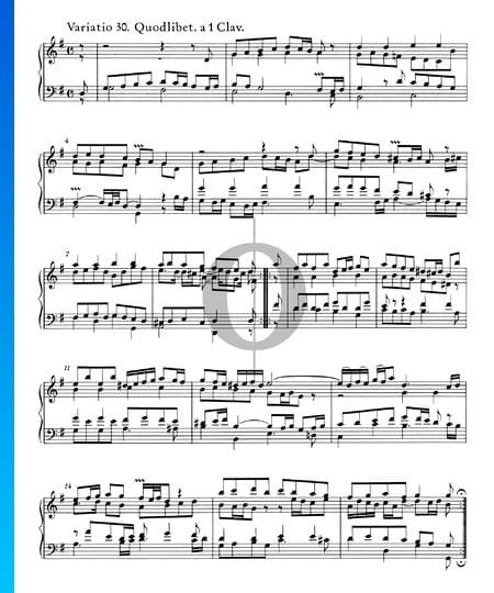 Variaciones Goldberg, BWV 988: Variación 30. Quodlibet. a 1 clave