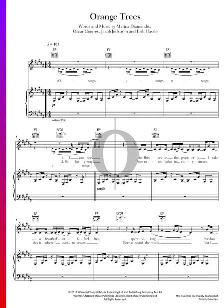 Orange Trees Sheet Music
