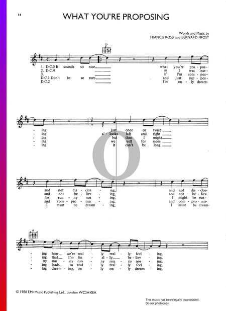 What You're Proposing Sheet Music