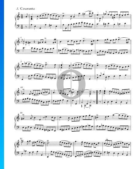 English Suite No. 2 A Minor, BWV 807: 3. Courante Sheet Music