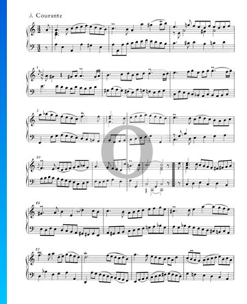 Suite inglesa n.º 2 en la menor, BWV 807: 3. Courante Partitura