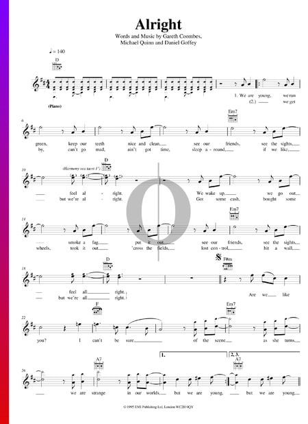 Alright Musik-Noten