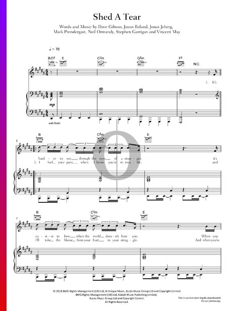 Shed A Tear Musik-Noten