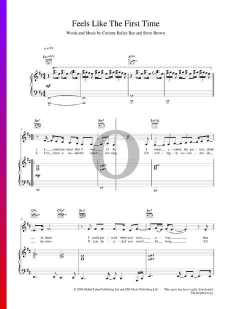 Feels Like The First Time Sheet Music