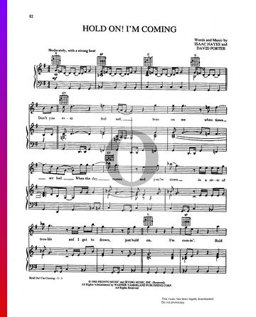 Hold On I'm Coming Sheet Music