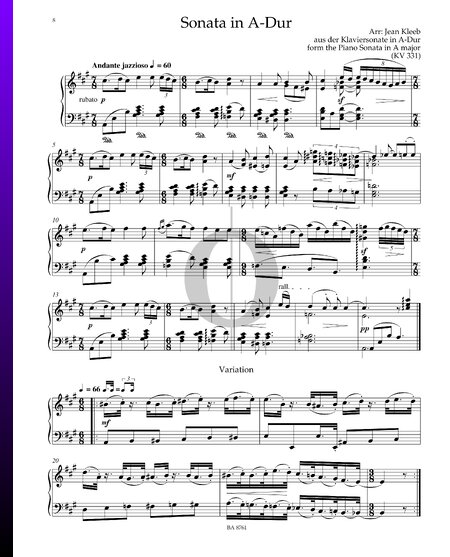 Sonata in A Major, KV 331