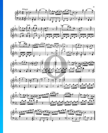 Klaviersonate Nr. 4 Es-Dur, KV 282 (189g): 3. Allegro Musik-Noten