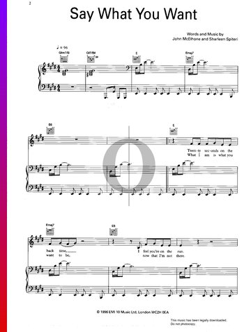 Say What You Want Sheet Music