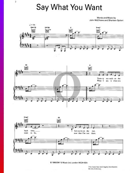 Say What You Want Musik-Noten