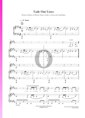 Fade Out Lines Sheet Music