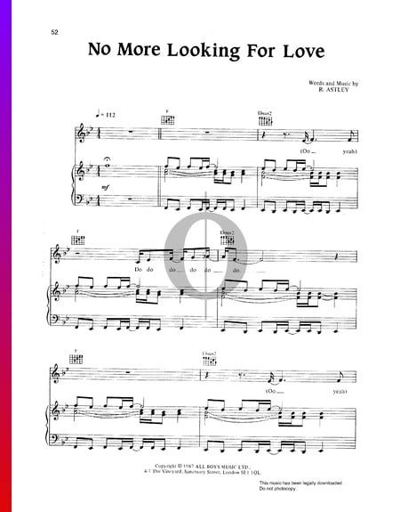 No More Looking For Love Sheet Music